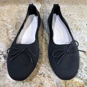 Danskin Wonder Women’s Black Knit Flats Comfort Shoes Size 8